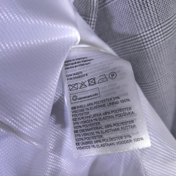 H&M Single Breasted Blazer‎ Plaid Monochrome Size 10 Academia Office - Picture 8 of 9